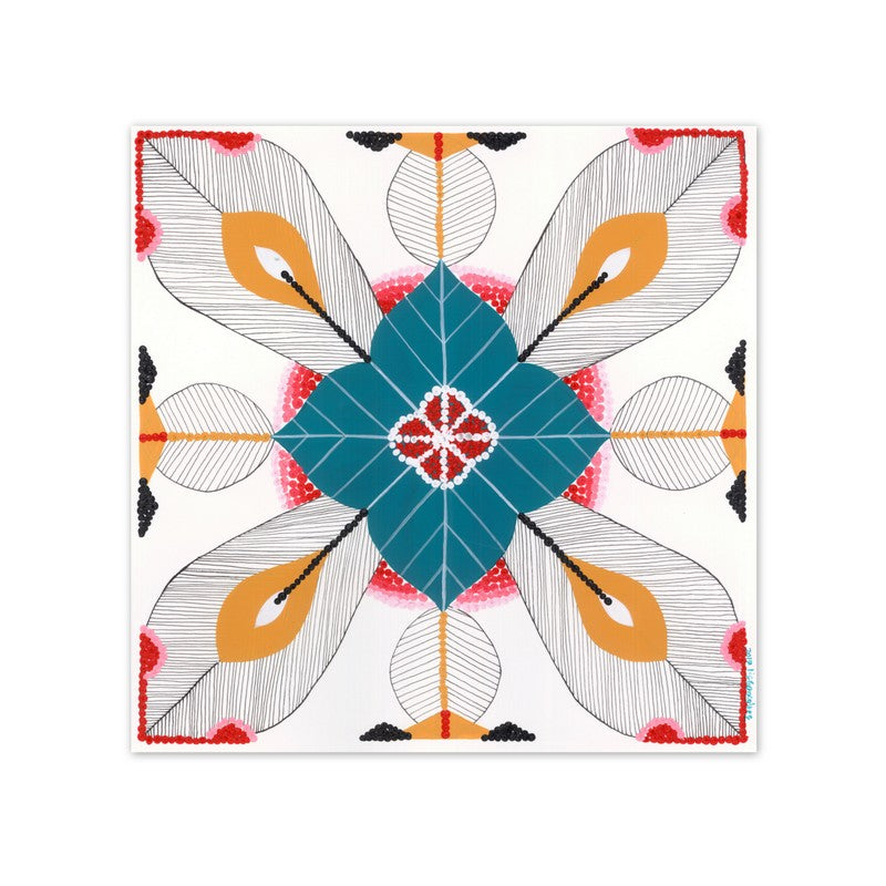 Portuguese Tiles (Mixed media - Teal)