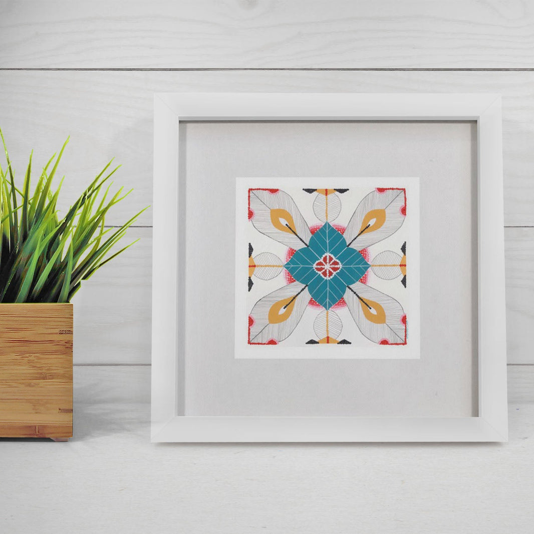 Portuguese Tiles (Mixed media - Teal)