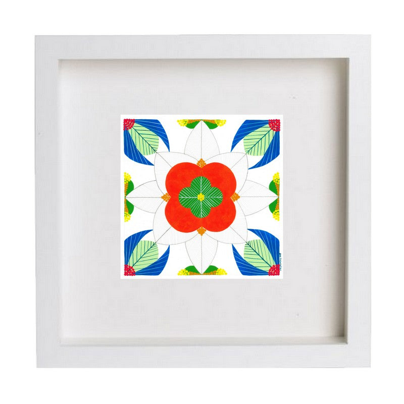 Portuguese Tiles (Mixed media - Orange)