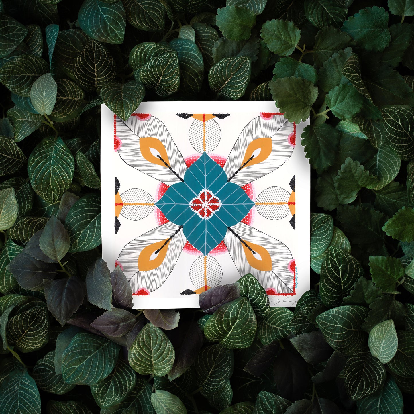 Portuguese Tiles (Mixed media - Teal)