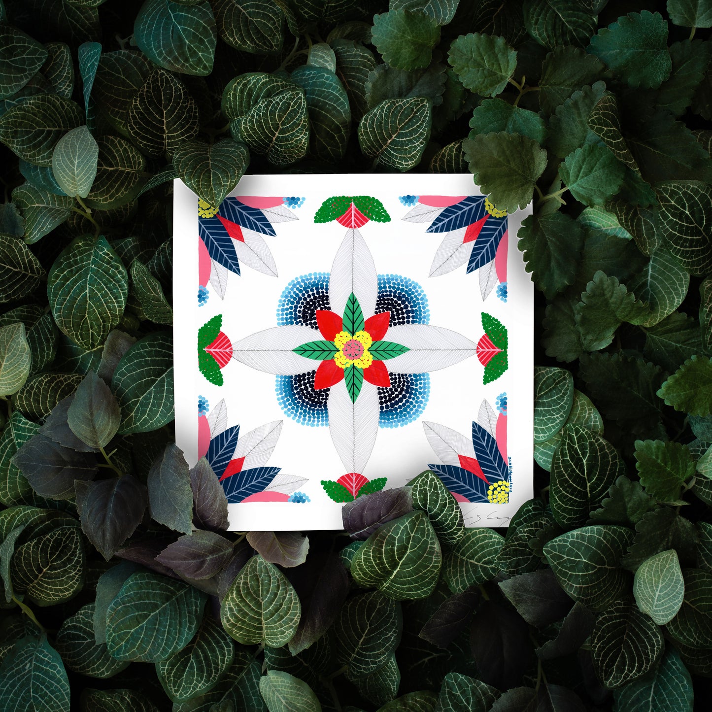 Portuguese Tiles (Mixed media - Blue)