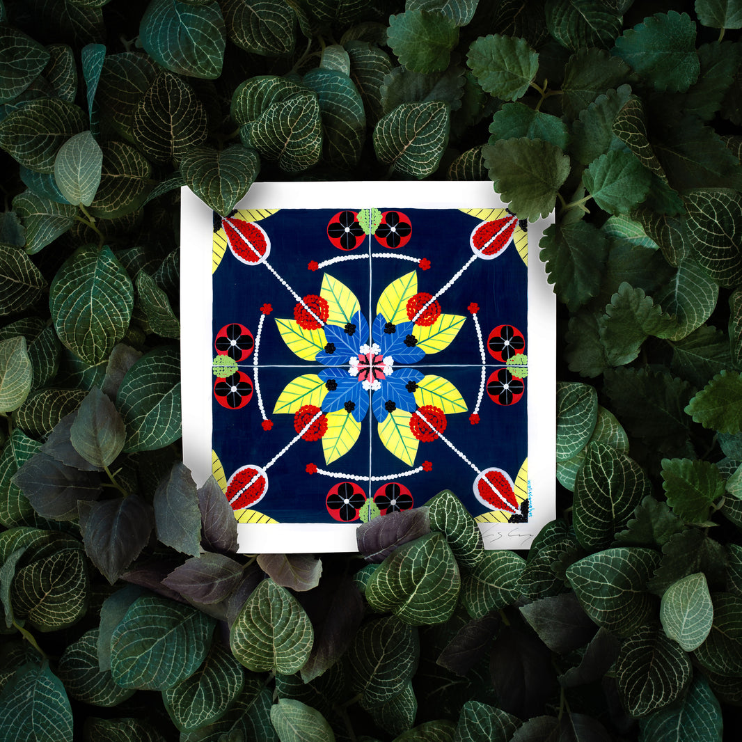 Portuguese Tiles (Navy)