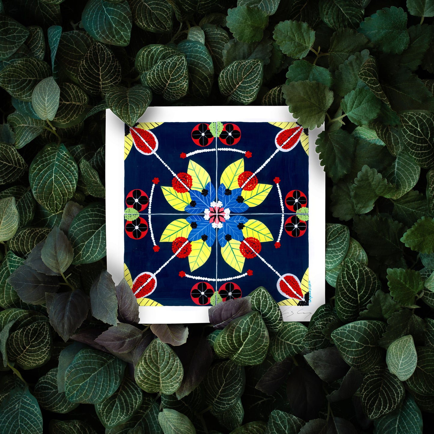 Portuguese Tiles (Navy)