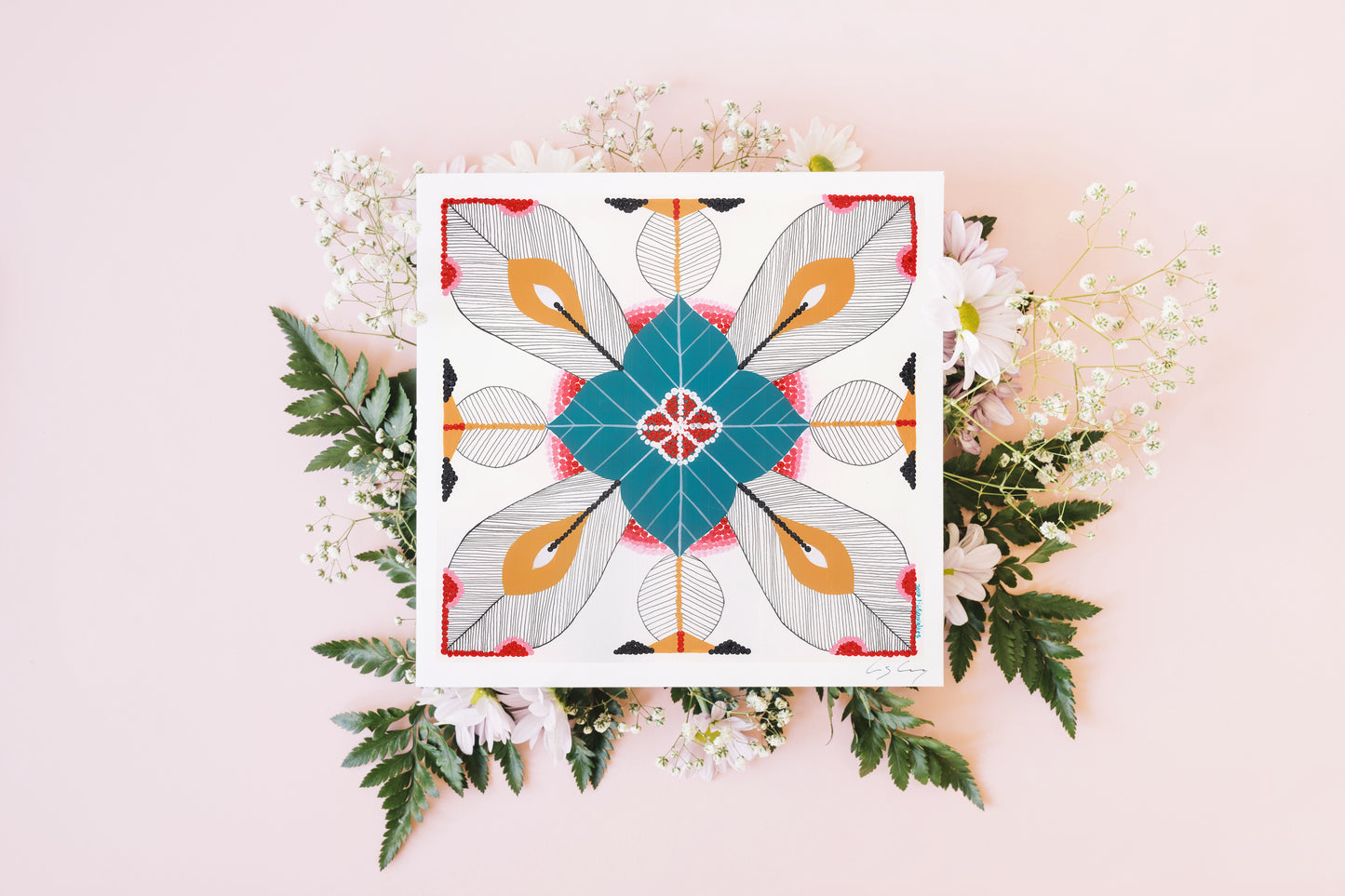 Portuguese Tiles (Mixed media - Teal)