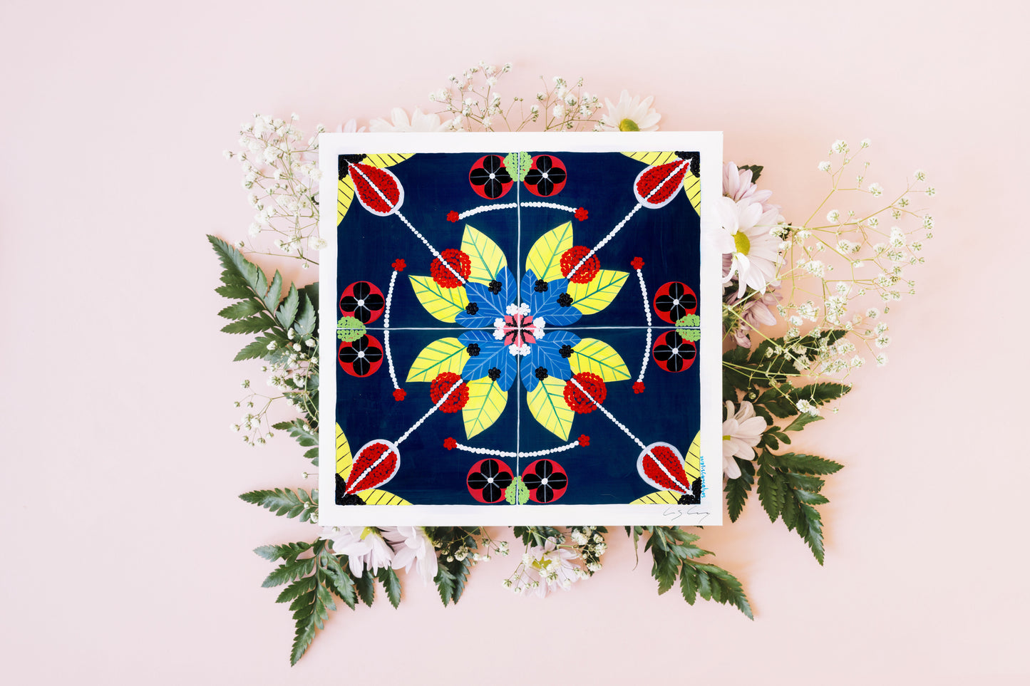 Portuguese Tiles (Navy)