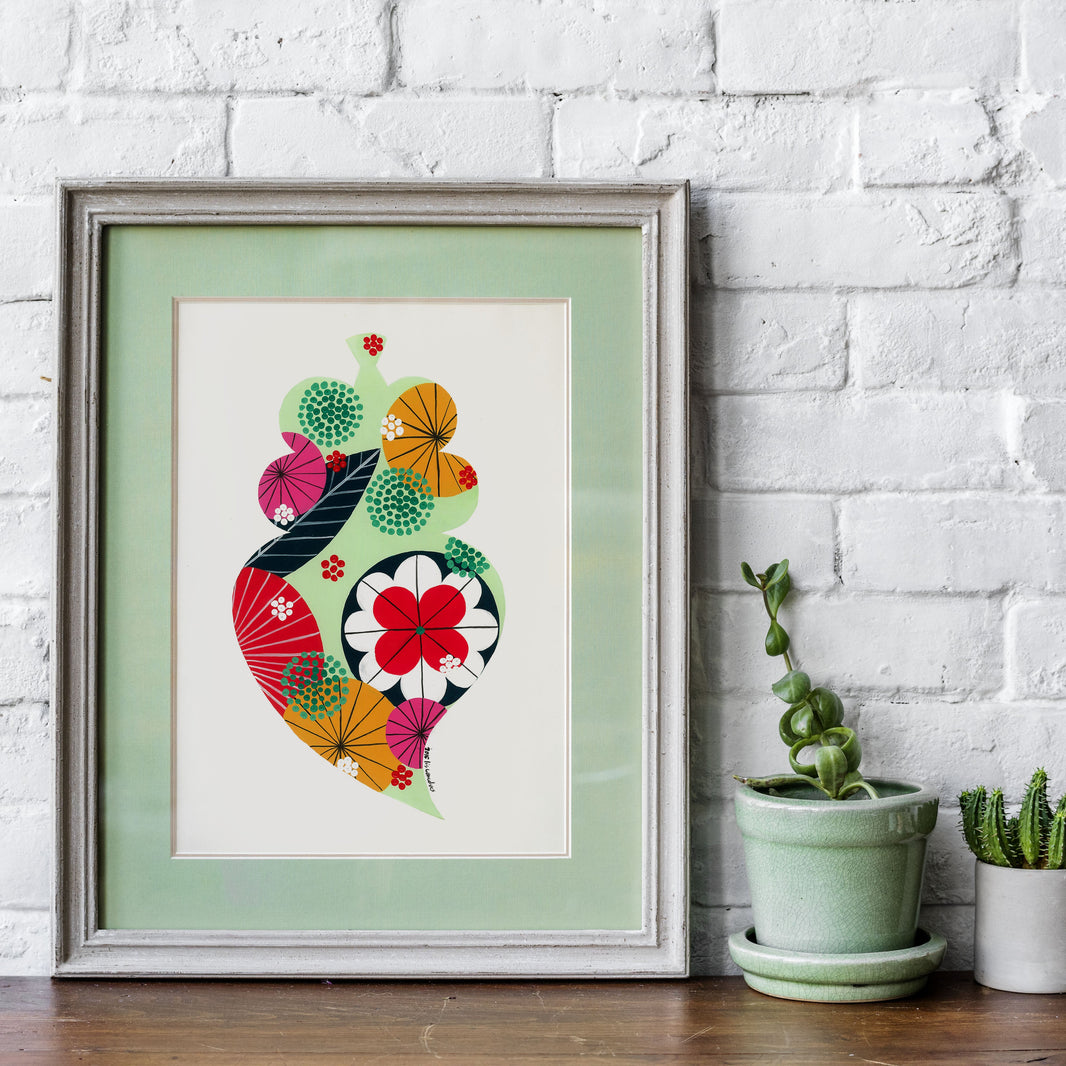 Portuguese Heart (Aqua green) - Acrylic on Paper