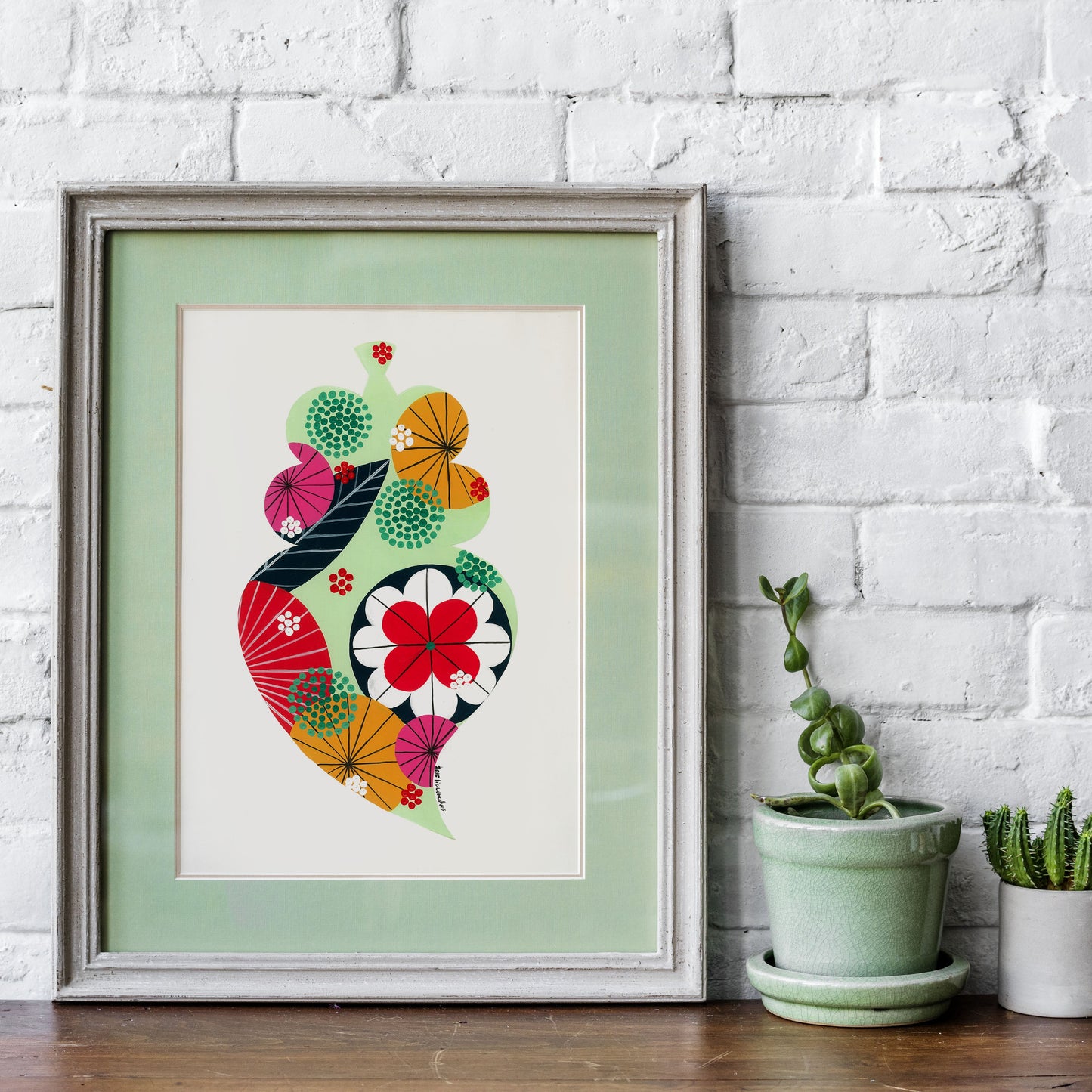 Portuguese Heart (Aqua green) - Acrylic on Paper