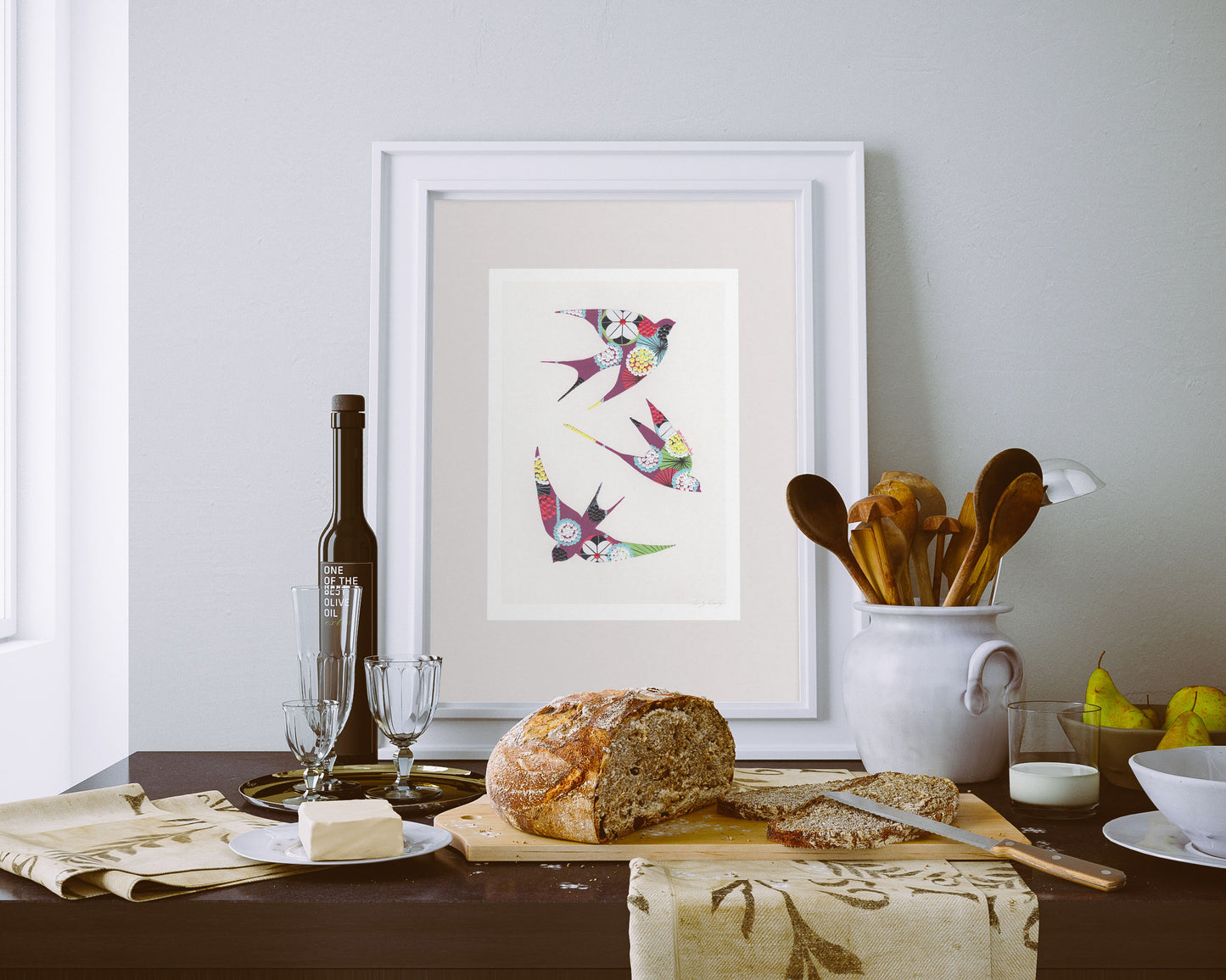 Swallows (Aubergine)