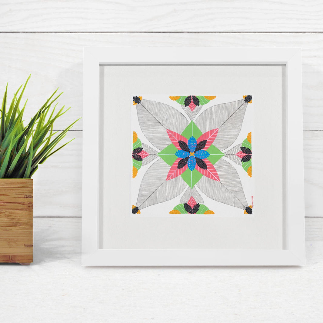 Portuguese Tiles (Mixed media - Pink)